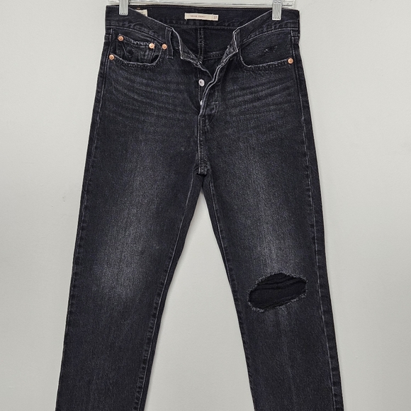 LEVI"S WEDGIE STRAIGHT DISTRESSED JEANS WOMEN'S SIZE 27 - Picture 4 of 8